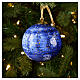 Decorazione albero Natale Dellarte Ceramiche effetto cielo stellato 10 cm dipinta a mano s2