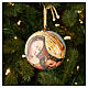 Esfera árbol Navidad Virgen Niño Jesús durmiendo Dellarte Ceramiche 10 cm pintada s2