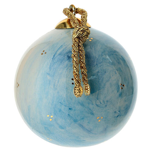 Hand-painted Dellarte Ceramiche Christmas bauble, 3 in, Mary and Baby Jesus 3