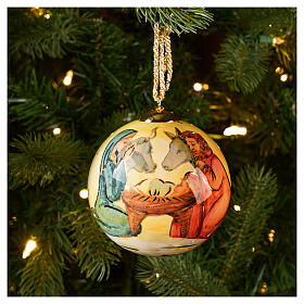 Pallina albero Natale Natività Dellarte Ceramiche dipinta a mano 10 cm
