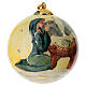 Hand-Painted Christmas Tree Ball Nativity Scene Dellarte Ceramics 10 cm s4