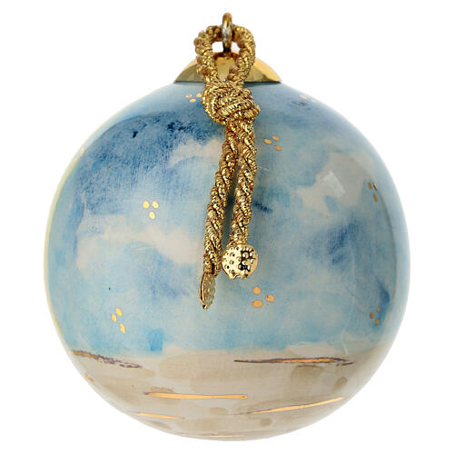 Addobbo albero Natale scena Natività Dell'Arte Ceramiche dipinta a mano 8 cm 2