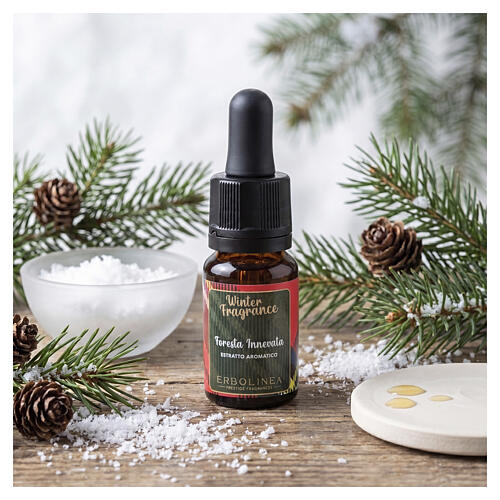 Huile essentielle aromatique avec compte‑gouttes Winter Fragrance « Forêt Enneigée » Erbolinea 10 ml 2