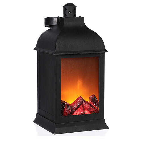 Lantern-shaped LED fireplace 25x10x10 cm 3