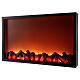 Lareira decorativa preta com luz LED efeito chama 50x81x12 cm s3