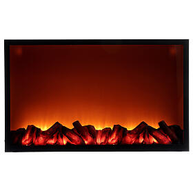Black wood stove with flame effect LED light 50x80x10 cm