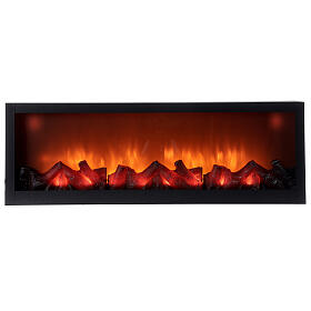 Rectangular LED fireplace with flame effect 20x60x10 cm