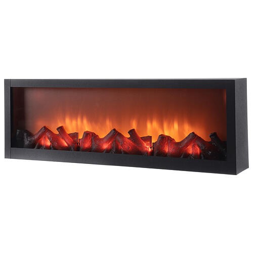 Rectangular LED fireplace with flame effect 20x60x10 cm 2