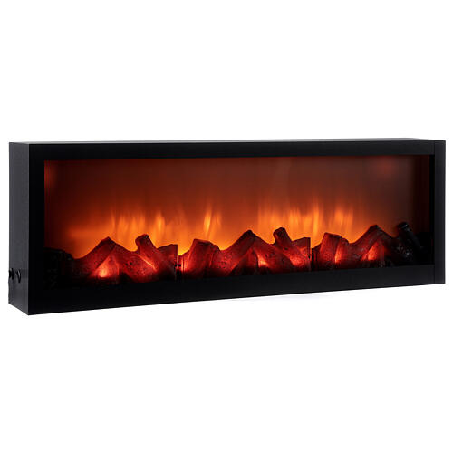Rectangular LED fireplace with flame effect 20x60x10 cm 3