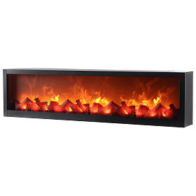 Rectangular fireplace with LED fire effect 20x80x10 cm