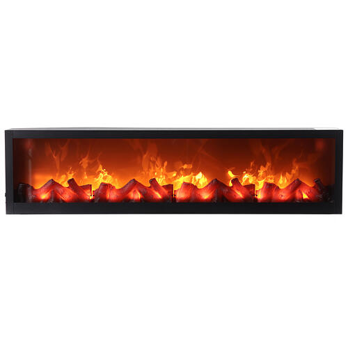 Rectangular fireplace with LED fire effect 20x80x10 cm 1