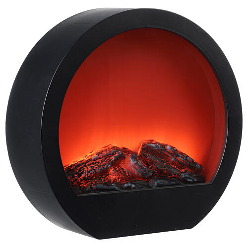 Round fireplace with LED fire effect 30x35x10 cm 4