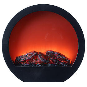 Chimenea redondo efecto llama led 30x34x10 cm