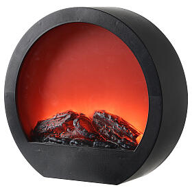 Round decorative fireplace with LED fire effect 30x35x10 cm