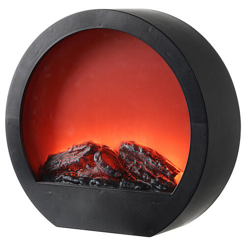 Round decorative fireplace with LED fire effect 30x35x10 cm 2