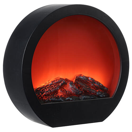 Round decorative fireplace with LED fire effect 30x35x10 cm 3