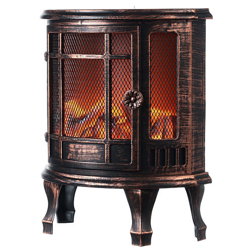 Old stove with LED fire effect 30x25x15 cm 2