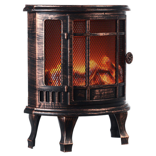 Old stove with LED fire effect 30x25x15 cm 4