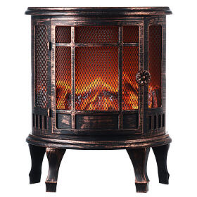 Old wood stove with LED fire effect 30x25x15 cm