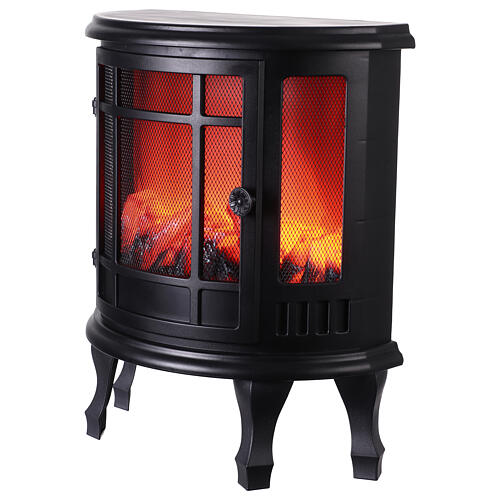 Kamin mit LEDs und Flammen-Effekt rund, 55x45x24 cm 7