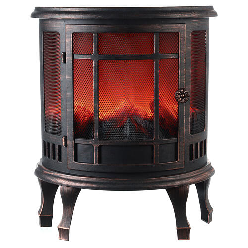Old stove with LED flame effect 55x45x24 cm 1