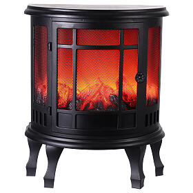 Antiga lareira LED efeito chama 55x45x25 cm