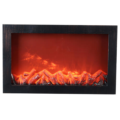 Wood Stove with flame effect LED light 40x60x10 cm 1