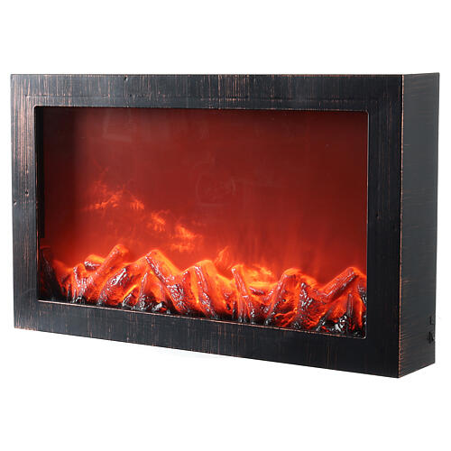 Wood Stove with flame effect LED light 40x60x10 cm 2