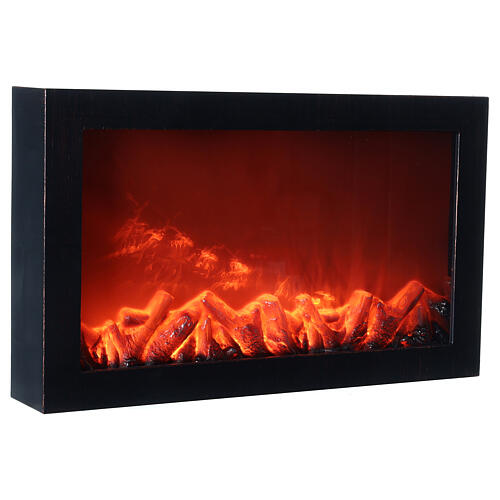 Wood Stove with flame effect LED light 40x60x10 cm 3