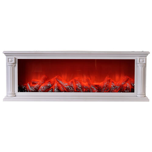 Antique style white LED fireplace with fire flame effect 20x60x15 cm 1