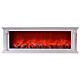 Antique style white LED fireplace with fire flame effect 20x60x15 cm s1
