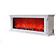 Antique style white LED fireplace with fire flame effect 20x60x15 cm s3