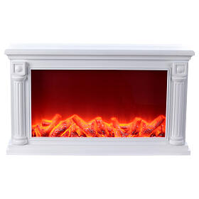 Old greek fireplace with flame effect 24x14x6 in