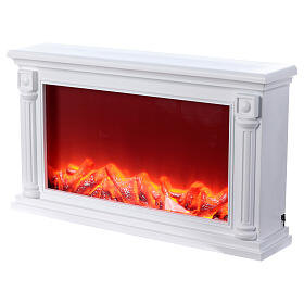 Old greek fireplace with flame effect 24x14x6 in