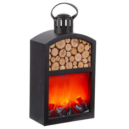 LED lantern with flame effect, 14x8x4 in 5