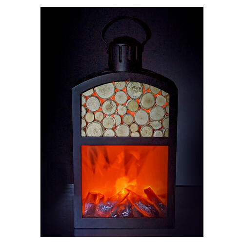 LED lantern with fire flame effect 35x20x10 cm 2