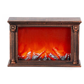 Classic LED fireplace with flame effect, 8x14x4 in
