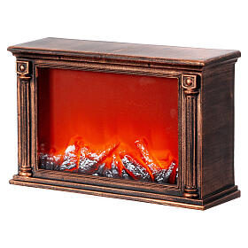 Classic LED fireplace with flame effect, 8x14x4 in