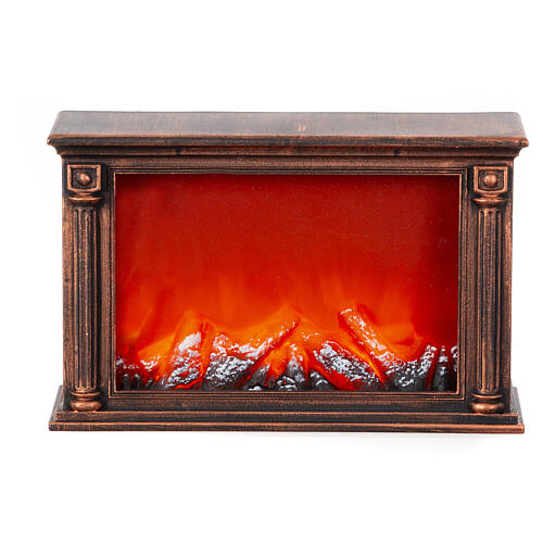 Classic LED fireplace with flame effect, 8x14x4 in 1