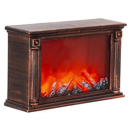 Classic LED fireplace with flame effect, 8x14x4 in 3