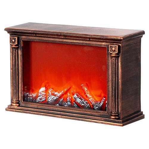 Classic LED fireplace with flame effect, 8x14x4 in 3