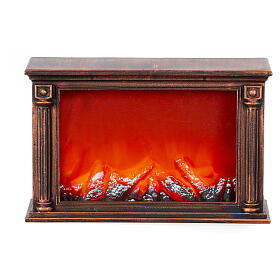 Lareira LED efeito chama 20x35x10 cm