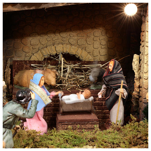 Complete Nativity scene set with Moranduzzo statues, 8 modules 100x320x120 cm 4