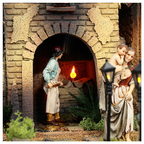 Complete Nativity set folk style, 100x320x120 cm 8 modules Moranduzzo statue 11