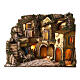 Borgo presepe napoletano stile 700 cascata luci 45x60x40 cm s1