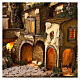 Borgo presepe napoletano stile 700 cascata luci 45x60x40 cm s2