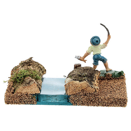Fisherman by the river, 8 cm nativity setting 4