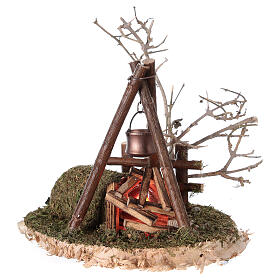 Campfire with REAL fire flickering effect 200V for nativity 8-10-12 cm
