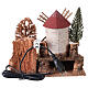 Paisagem com moinho de vento funcionante para presépio com figuras altura média 6-8 cm, medidas: 26x28x20 cm s5