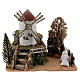 Working windmill with trees, for 6-8 cm nativity 25x30x20 cm s1